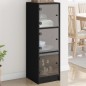 vidaXL Highboard mit Glastüren Schwarz 35x37x109 cm vidaXL Highboard mit Glastüren Schwarz 35x37x109 cm