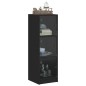 vidaXL Highboard mit Glastüren Schwarz 35x37x109 cm vidaXL Highboard mit Glastüren Schwarz 35x37x109 cm