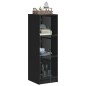 vidaXL Highboard mit Glastüren Schwarz 35x37x109 cm vidaXL Highboard mit Glastüren Schwarz 35x37x109 cm