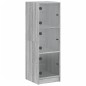 vidaXL Highboard mit Glastüren Grau Sonoma 35x37x109 cm vidaXL Highboard mit Glastüren Grau Sonoma 35x37x109 cm