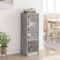 vidaXL Highboard mit Glastüren Grau Sonoma 35x37x109 cm vidaXL Highboard mit Glastüren Grau Sonoma 35x37x109 cm