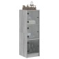 vidaXL Highboard mit Glastüren Grau Sonoma 35x37x109 cm vidaXL Highboard mit Glastüren Grau Sonoma 35x37x109 cm