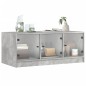 vidaXL Couchtisch mit Glastüren Betongrau 102x50x42 cm vidaXL Couchtisch mit Glastüren Betongrau 102x50x42 cm
