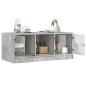 vidaXL Couchtisch mit Glastüren Betongrau 102x50x42 cm vidaXL Couchtisch mit Glastüren Betongrau 102x50x42 cm