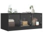 vidaXL Couchtisch mit Glastüren Schwarz 102x50x42 cm vidaXL Couchtisch mit Glastüren Schwarz 102x50x42 cm