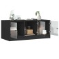 vidaXL Couchtisch mit Glastüren Schwarz 102x50x42 cm vidaXL Couchtisch mit Glastüren Schwarz 102x50x42 cm
