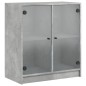 vidaXL Beistellschrank mit Glastüren Betongrau 68x37x75,5 cm vidaXL Beistellschrank mit Glastüren Betongrau 68x37x75,5 cm