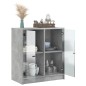 vidaXL Beistellschrank mit Glastüren Betongrau 68x37x75,5 cm vidaXL Beistellschrank mit Glastüren Betongrau 68x37x75,5 cm