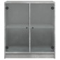 vidaXL Beistellschrank mit Glastüren Betongrau 68x37x75,5 cm vidaXL Beistellschrank mit Glastüren Betongrau 68x37x75,5 cm