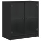 vidaXL Beistellschrank mit Glastüren Schwarz 68x37x75,5 cm vidaXL Beistellschrank mit Glastüren Schwarz 68x37x75,5 cm