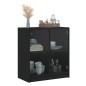 vidaXL Beistellschrank mit Glastüren Schwarz 68x37x75,5 cm vidaXL Beistellschrank mit Glastüren Schwarz 68x37x75,5 cm