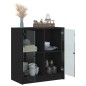 vidaXL Beistellschrank mit Glastüren Schwarz 68x37x75,5 cm vidaXL Beistellschrank mit Glastüren Schwarz 68x37x75,5 cm