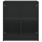 vidaXL Beistellschrank mit Glastüren Schwarz 68x37x75,5 cm vidaXL Beistellschrank mit Glastüren Schwarz 68x37x75,5 cm