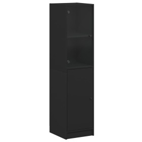 vidaXL Highboard mit Glastür Schwarz 35x37x142 cm