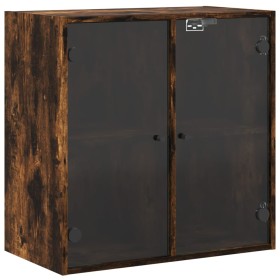 vidaXL Wandschrank mit Glastüren Räuchereiche 68x37x68,5 cm