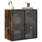 vidaXL Wandschrank mit Glastüren Räuchereiche 68x37x68,5 cm vidaXL Wandschrank mit Glastüren Räuchereiche 68x37x68,5 cm