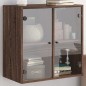 vidaXL Wandschrank mit Glastüren Braun Eichen-Optik 68x37x68,5 cm vidaXL Wandschrank mit Glastüren Braun Eichen-Optik 68x37x68,5 cm