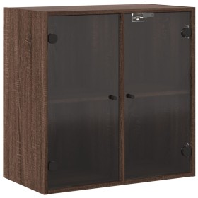 vidaXL Wandschrank mit Glastüren Braun Eichen-Optik 68x37x68,5 cm