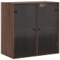 vidaXL Wandschrank mit Glastüren Braun Eichen-Optik 68x37x68,5 cm vidaXL Wandschrank mit Glastüren Braun Eichen-Optik 68x37x68,5 cm