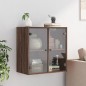 vidaXL Wandschrank mit Glastüren Braun Eichen-Optik 68x37x68,5 cm vidaXL Wandschrank mit Glastüren Braun Eichen-Optik 68x37x68,5 cm