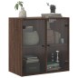vidaXL Wandschrank mit Glastüren Braun Eichen-Optik 68x37x68,5 cm vidaXL Wandschrank mit Glastüren Braun Eichen-Optik 68x37x68,5 cm