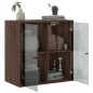 vidaXL Wandschrank mit Glastüren Braun Eichen-Optik 68x37x68,5 cm vidaXL Wandschrank mit Glastüren Braun Eichen-Optik 68x37x68,5 cm
