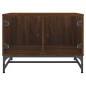 vidaXL Couchtisch mit Glastüren Braun Eichen-Optik 68,5x50x50 cm vidaXL Couchtisch mit Glastüren Braun Eichen-Optik 68,5x50x50 cm
