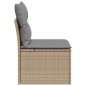 vidaXL Gartensessel ohne Armlehnen mit Kissen Beige Poly Rattan vidaXL Gartensessel ohne Armlehnen mit Kissen Beige Poly Rattan