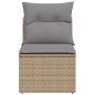 vidaXL Gartensofa ohne Armlehnen mit Kissen Beige Poly Rattan vidaXL Gartensofa ohne Armlehnen mit Kissen Beige Poly Rattan
