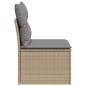 vidaXL Gartensofa ohne Armlehnen mit Kissen Beige Poly Rattan vidaXL Gartensofa ohne Armlehnen mit Kissen Beige Poly Rattan