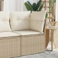 vidaXL Garten-Ecksofa mit Kissen Beige Poly Rattan vidaXL Garten-Ecksofa mit Kissen Beige Poly Rattan