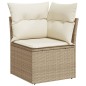 vidaXL Garten-Ecksofa mit Kissen Beige Poly Rattan vidaXL Garten-Ecksofa mit Kissen Beige Poly Rattan