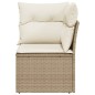 vidaXL Garten-Ecksofa mit Kissen Beige Poly Rattan vidaXL Garten-Ecksofa mit Kissen Beige Poly Rattan