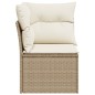 vidaXL Garten-Ecksofa mit Kissen Beige Poly Rattan vidaXL Garten-Ecksofa mit Kissen Beige Poly Rattan