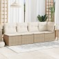 vidaXL Gartensofa mit Kissen 4-Sitzer Beige Poly Rattan vidaXL Gartensofa mit Kissen 4-Sitzer Beige Poly Rattan