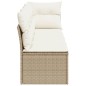 vidaXL Gartensofa mit Kissen 4-Sitzer Beige Poly Rattan vidaXL Gartensofa mit Kissen 4-Sitzer Beige Poly Rattan