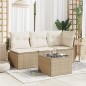vidaXL Gartentisch mit Glasplatte Beige 55x55x37 cm Poly Rattan vidaXL Gartentisch mit Glasplatte Beige 55x55x37 cm Poly Rattan