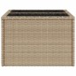 vidaXL Gartentisch mit Glasplatte Beige 55x55x37 cm Poly Rattan vidaXL Gartentisch mit Glasplatte Beige 55x55x37 cm Poly Rattan