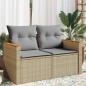 vidaXL Gartensofa mit Kissen 2-Sitzer Beige Poly Rattan vidaXL Gartensofa mit Kissen 2-Sitzer Beige Poly Rattan