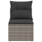 vidaXL Gartensessel ohne Armlehnen mit Kissen Grau Poly Rattan vidaXL Gartensessel ohne Armlehnen mit Kissen Grau Poly Rattan
