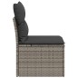 vidaXL Gartensessel ohne Armlehnen mit Kissen Grau Poly Rattan vidaXL Gartensessel ohne Armlehnen mit Kissen Grau Poly Rattan