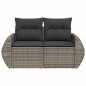 vidaXL Gartensofa 2-Sitzer mit Kissen Grau Poly Rattan vidaXL Gartensofa 2-Sitzer mit Kissen Grau Poly Rattan