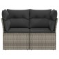 vidaXL Gartensofa 2-Sitzer mit Kissen Grau Poly Rattan vidaXL Gartensofa 2-Sitzer mit Kissen Grau Poly Rattan