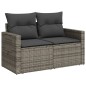 vidaXL Gartensofa 2-Sitzer mit Kissen Grau Poly Rattan vidaXL Gartensofa 2-Sitzer mit Kissen Grau Poly Rattan
