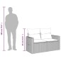 vidaXL Gartensofa 2-Sitzer mit Kissen Grau Poly Rattan vidaXL Gartensofa 2-Sitzer mit Kissen Grau Poly Rattan