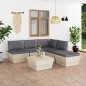 6-tlg. Garten-Sofagarnitur aus Paletten mit Kissen Fichtenholz 6-tlg. Garten-Sofagarnitur aus Paletten mit Kissen Fichtenholz