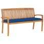 Stapelbare Gartenbank mit Auflage 159 cm Massivholz Teak Stapelbare Gartenbank mit Auflage 159 cm Massivholz Teak