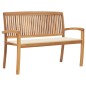 Stapelbare Gartenbank mit Auflage 128,5 cm Massivholz Teak Stapelbare Gartenbank mit Auflage 128,5 cm Massivholz Teak