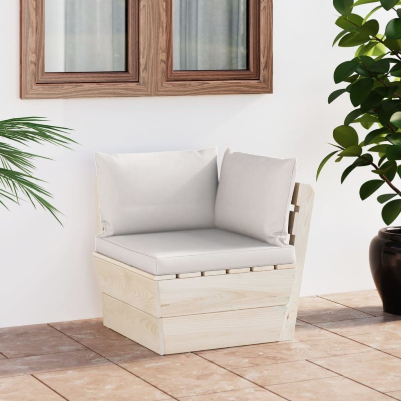 Garten-Paletten-Ecksofa mit Kissen Imprägniertes Fichtenholz Garten-Paletten-Ecksofa mit Kissen Imprägniertes Fichtenholz
