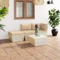 4-tlg. Garten-Sofagarnitur aus Paletten mit Kissen Fichtenholz 4-tlg. Garten-Sofagarnitur aus Paletten mit Kissen Fichtenholz